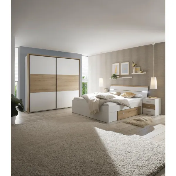 Spálňa Kiara - skriňa, posteľ PL: 180x200cm, 2x nočný stolík