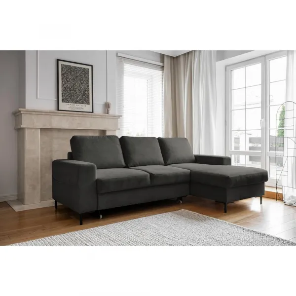 MID.YOU ROHOVÁ SEDACIA SÚPRAVA, textil, sivá