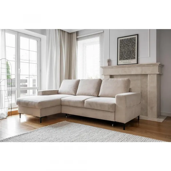 MID.YOU ROHOVÁ SEDACIA SÚPRAVA, textil, béžová