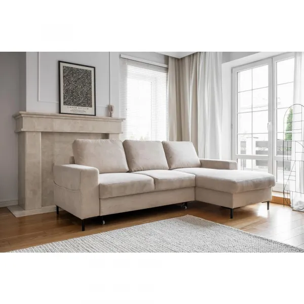 MID.YOU ROHOVÁ SEDACIA SÚPRAVA, textil, béžová