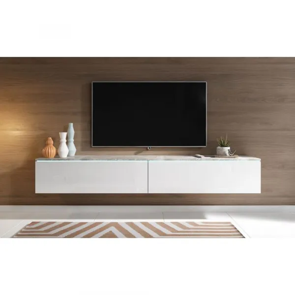 TV nízka komoda dekor betón/biela VL