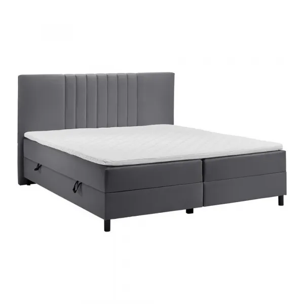 Boxspring posteľ ROMA tmavá sivá, 180x200cm
