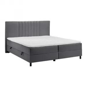 Boxspring posteľ ROMA tmavá sivá, 180x200cm