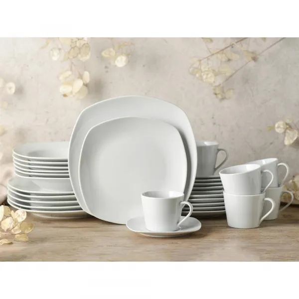 Kombinovaný servis Amelie biely, 30 dielny pre 6 osôb