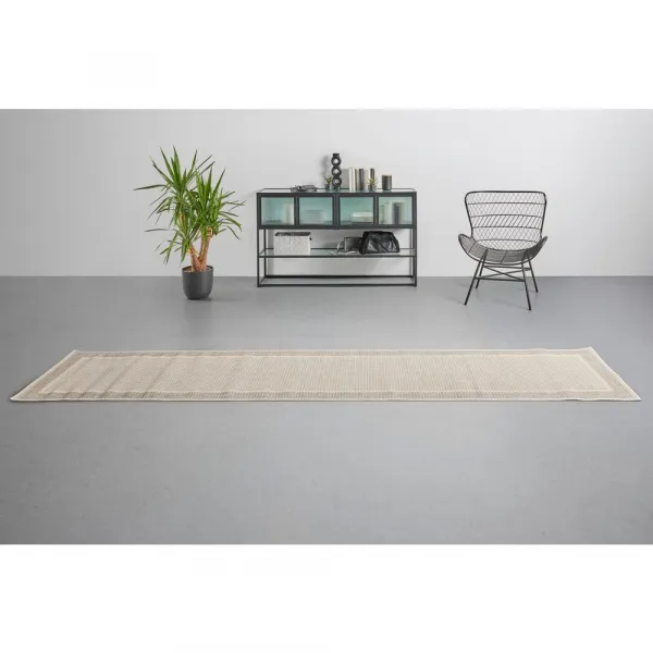 Plocho tkaný koberec COUNTRY BEIGE 1, š/d: 80/350cm