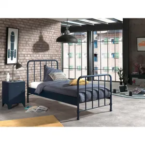 Nočný stolík BRONXX modrý matný