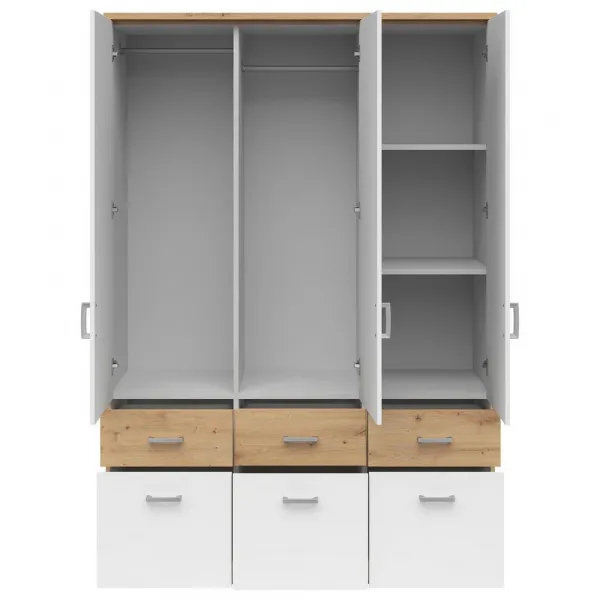 Skriňa BRANDO 136cm dekor dub Artisan/biela matná