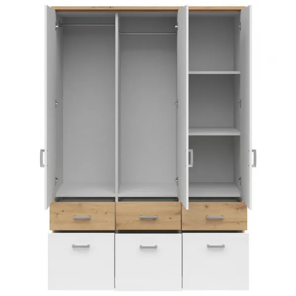 Skriňa BRANDO 136cm dekor dub Artisan/biela matná