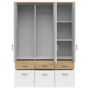Skriňa BRANDO 136cm dekor dub Artisan/biela matná
