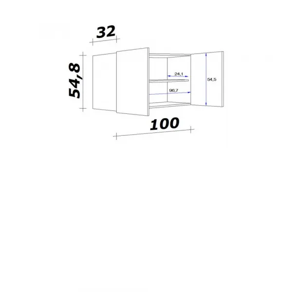 Horná kuchynská linka RIVA H100, 100cm