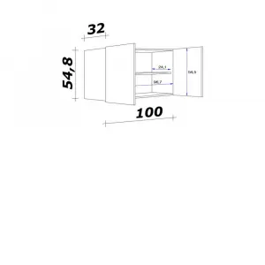Horná kuchynská linka RIVA H100, 100cm