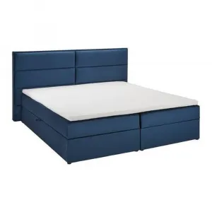 Boxspring posteľ KILIAN, modrá, 180x200