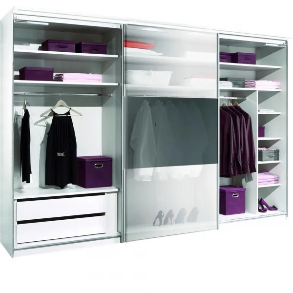 Skriňa INCLUDO GLAS sklo sivé,š.cca 249cm