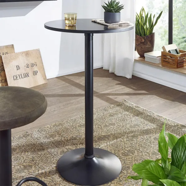Okrúhly bistro stolík, Ø 60 cm, čierny