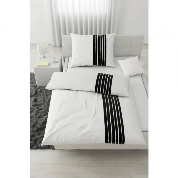 POSTEĽNÁ BIELIZEŇ Stripes, 140/200cm, biela