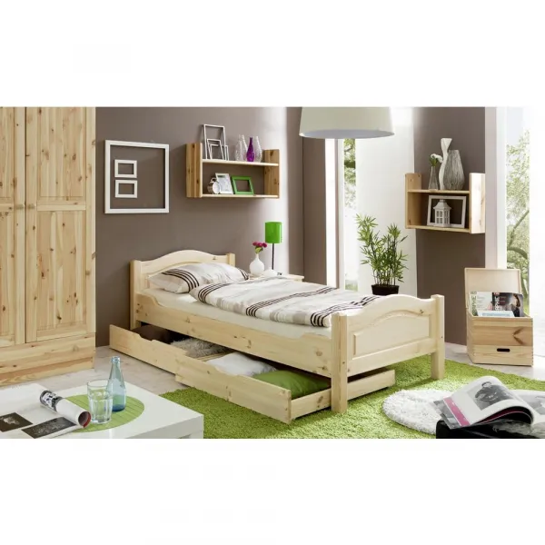 Drevená jednolôžková posteľ RITA, 100 x 200, prírodná