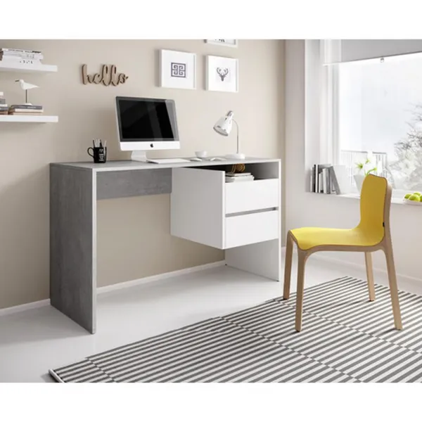 Písací stôl PACO 3 biela/dekor beton