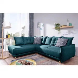 Rozkladacia rohová sedačka LUKAS tyrkysová