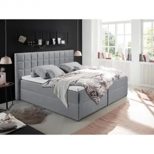 MID.YOU AMERICKÁ POSTEĽ, 180/200 cm, textil, kompozitné drevo, sivá