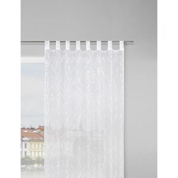 ZÁVES S PÚTKAMI Christiane, 140/250cm, biela