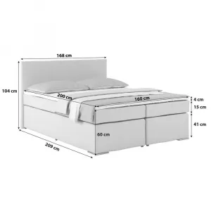 Posteľ Boxspring NERO 160x200 cm, modrá