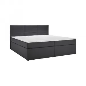 Manželská boxspring posteľ Lisa, 180x200, tmavosivá