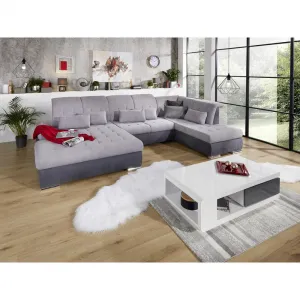 Veľká sedačka v tvare U Madera, sivá/antracitová