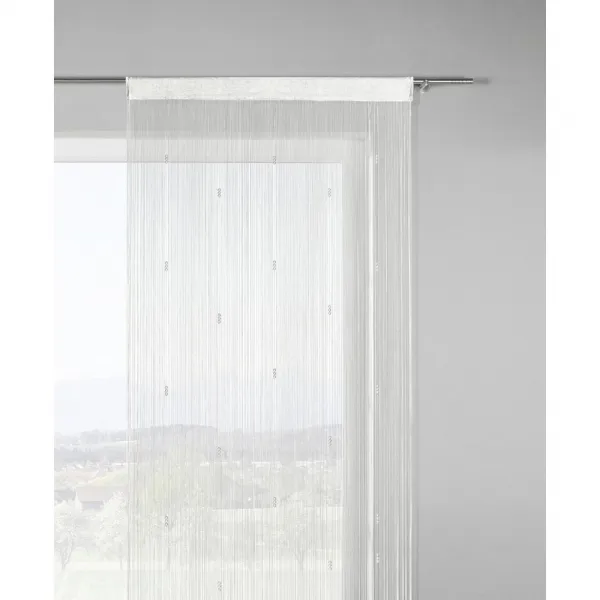 NITKOVÝ ZÁVES Perle, 90/245 cm, biela