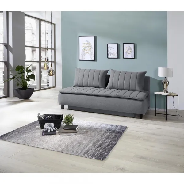 Boxspring pohovka na spanie Marino, tmavosivá
