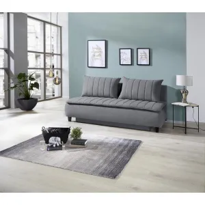 Boxspring pohovka na spanie Marino, tmavosivá