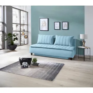 Boxspring pohovka na spanie Marino, svetlomodrá