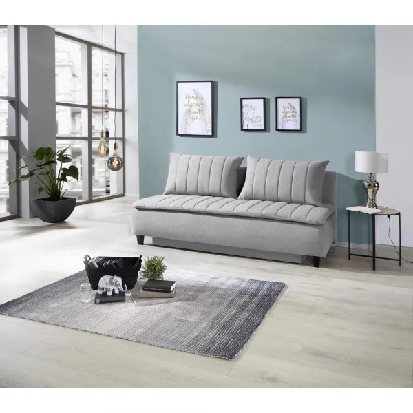 Boxspring pohovka na spanie Marino, sivobéžová