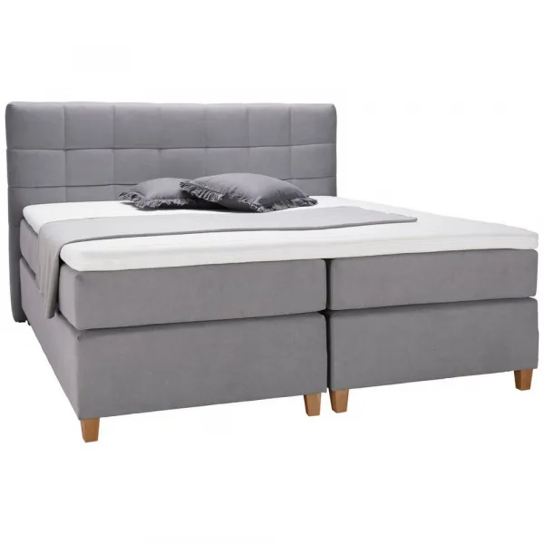 Boxspring posteľ sivej farby Jerry, 180x200
