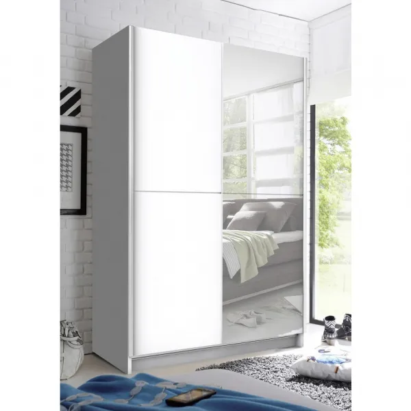 Skriňa s posuvnými dverami Slim 125 cm biela