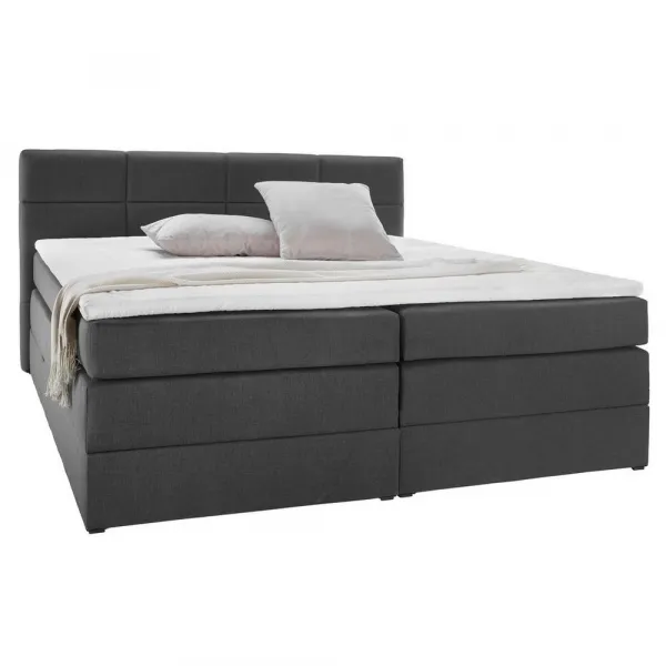 Čalúnená boxspring posteľ Greta, 180x200, tmavosivá
