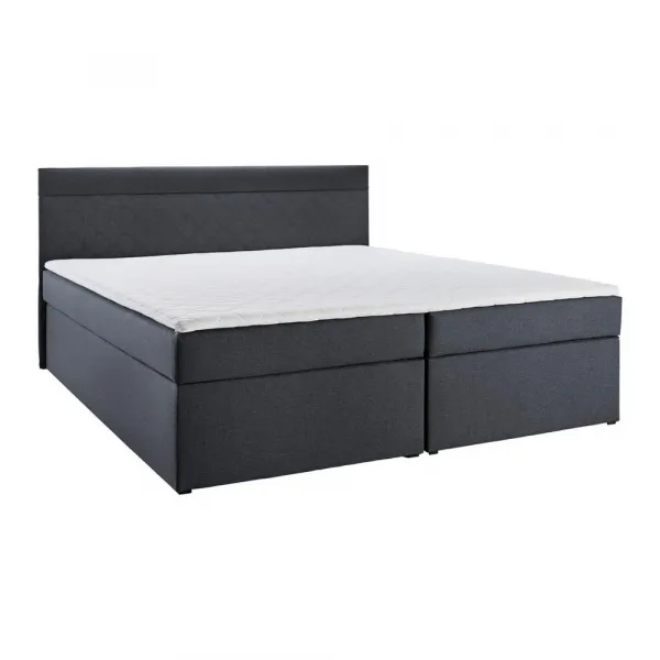 Boxspring posteľ s topperom Rosa, 180x200 cm, tmavosivá