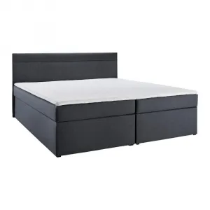 Boxspring posteľ s topperom Rosa, 180x200 cm, tmavosivá