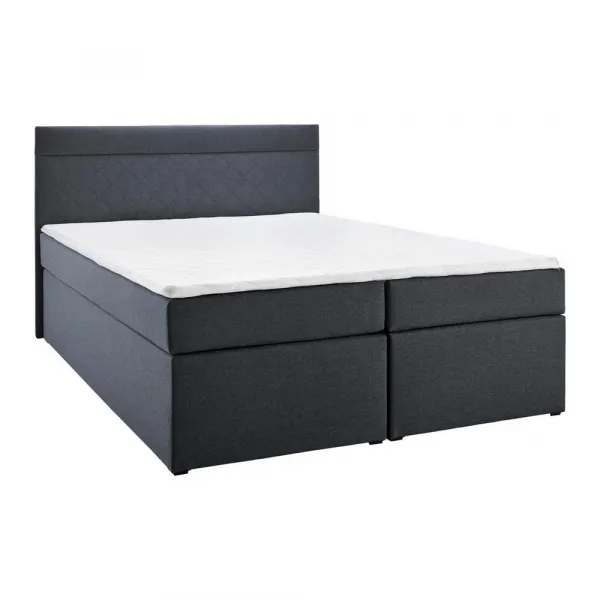 Boxspring posteľ s topperom Rosa 140x200 cm, tmavosivá