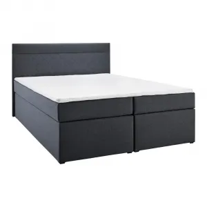 Boxspring posteľ s topperom Rosa 140x200 cm, tmavosivá