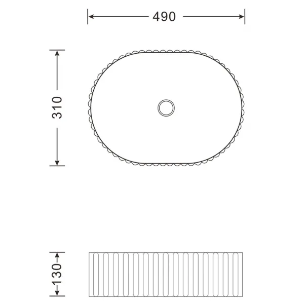 PICOBELLO keramické umývadlo na doske 60x34m, biele AR486
