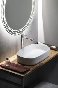 ISVEA - INFINITY OVAL keramické umývadlo na dosku, 55x36cm, biela 10NF65055