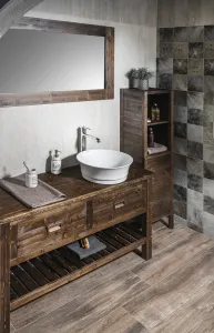 BRAND umyvadlová skříňka 130x73x50cm, mořený smrk BA131S