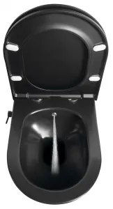 SAPHO - AVVA CLEANWASH závesná WC misa, Rimless, integrovaná batéria a bidetová spŕška 35,5x53cm, čierna matná 100315-110