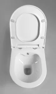 SAPHO - AVVA CLEANWASH závesná WC misa, Rimless, integrovaná batéria a bidetová sprška 35,5x53cm, biela 100315