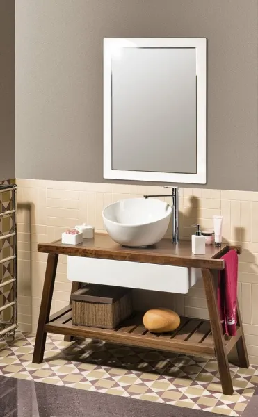 DOME OBLIQUO keramické umývadlo 44,5x26,5 (11,5) x44,5 cm, na dosku, bez prepadu WH031