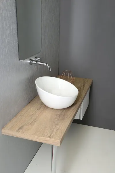 DOME OBLIQUO keramické umývadlo 44,5x26,5 (11,5) x44,5 cm, na dosku, bez prepadu WH031