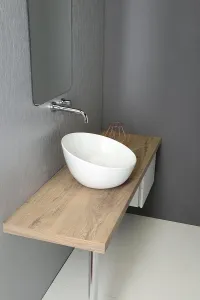 DOME OBLIQUO keramické umývadlo 44,5x26,5 (11,5) x44,5 cm, na dosku, bez prepadu WH031