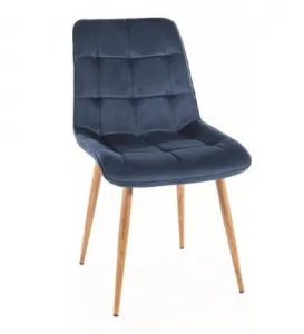 Signal Jedálenská stolička CHIC D VELVET | drevené nohy Farba: Čierna / Bluvel 19