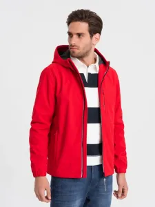 Prechodná bunda s kontrastnými prvkami červená-muži