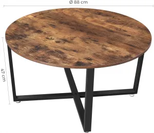 VASAGLE Konferenčný stolík okrúhly industriálny 88 cm